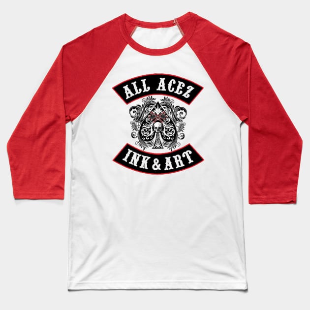 ACEZ INK LOGO Baseball T-Shirt by Acez_ink